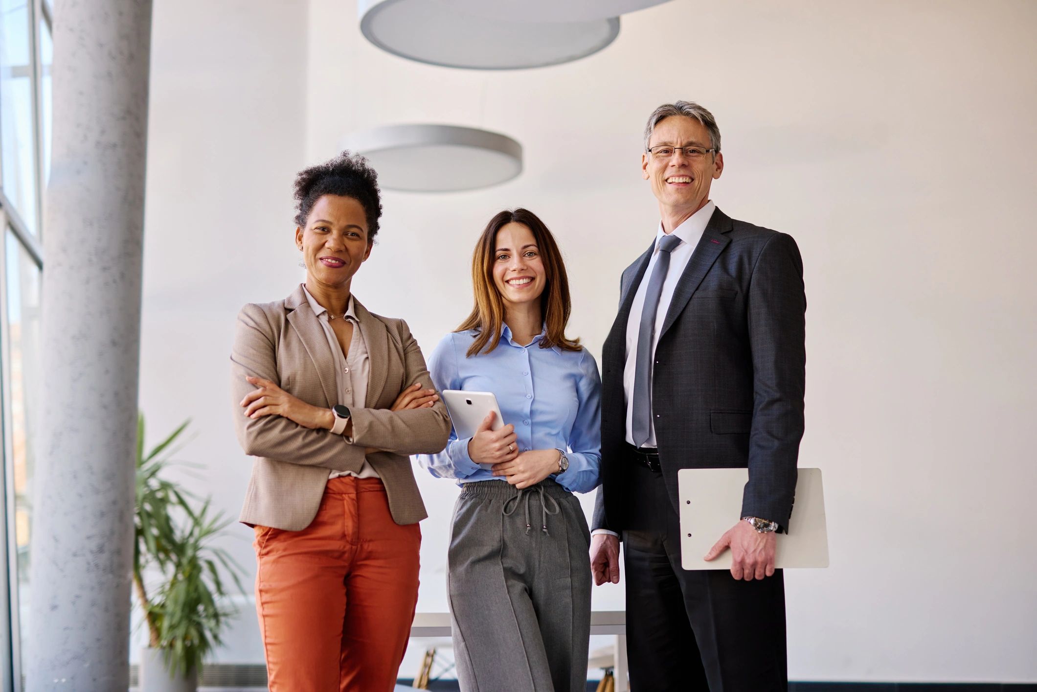 Professional team portrait in an office